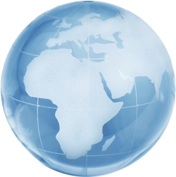 Globe focused on Africa